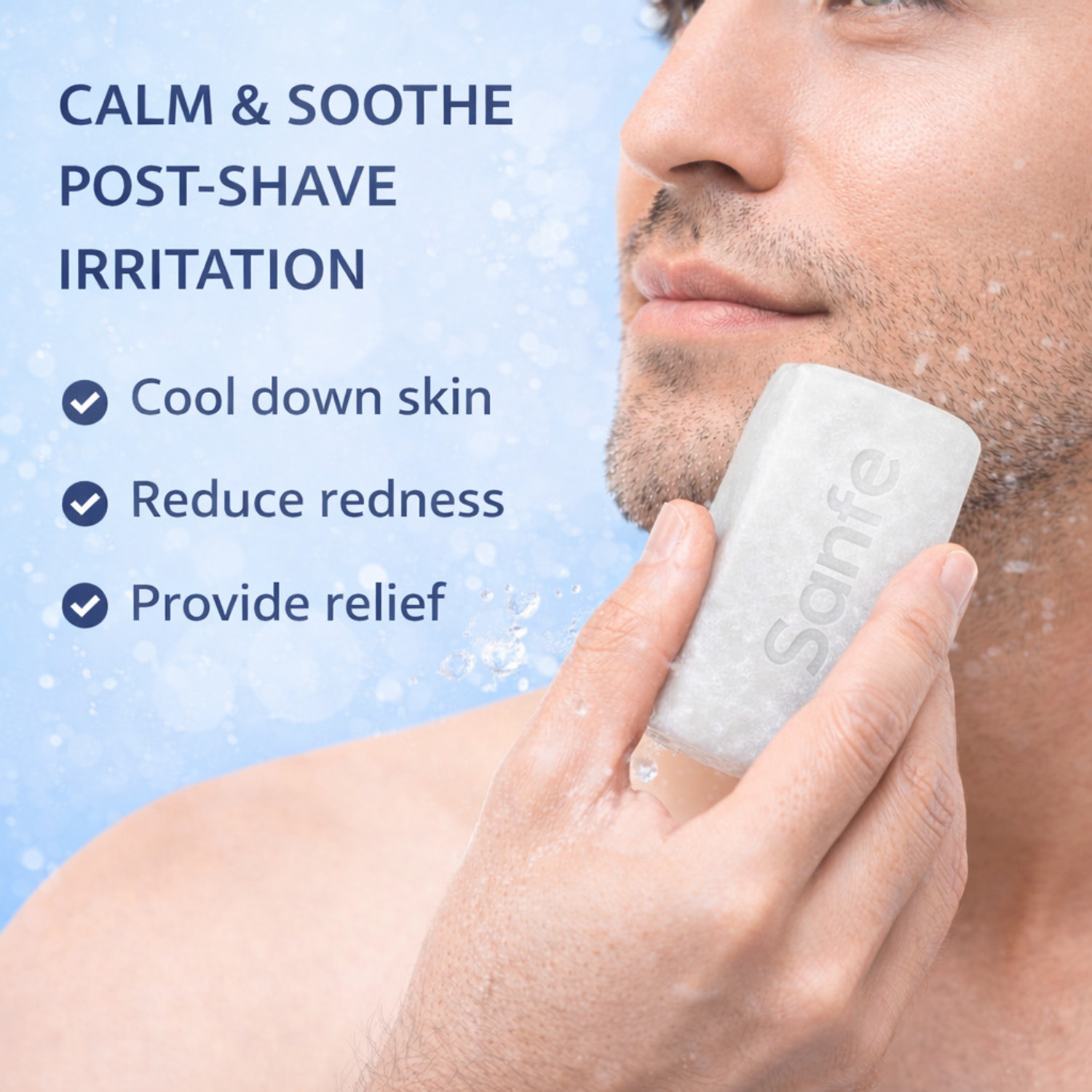 Image of Sanfe Post Shave Alum Bar| Instantly Heals Shaving Cuts & Nicks (100 g)