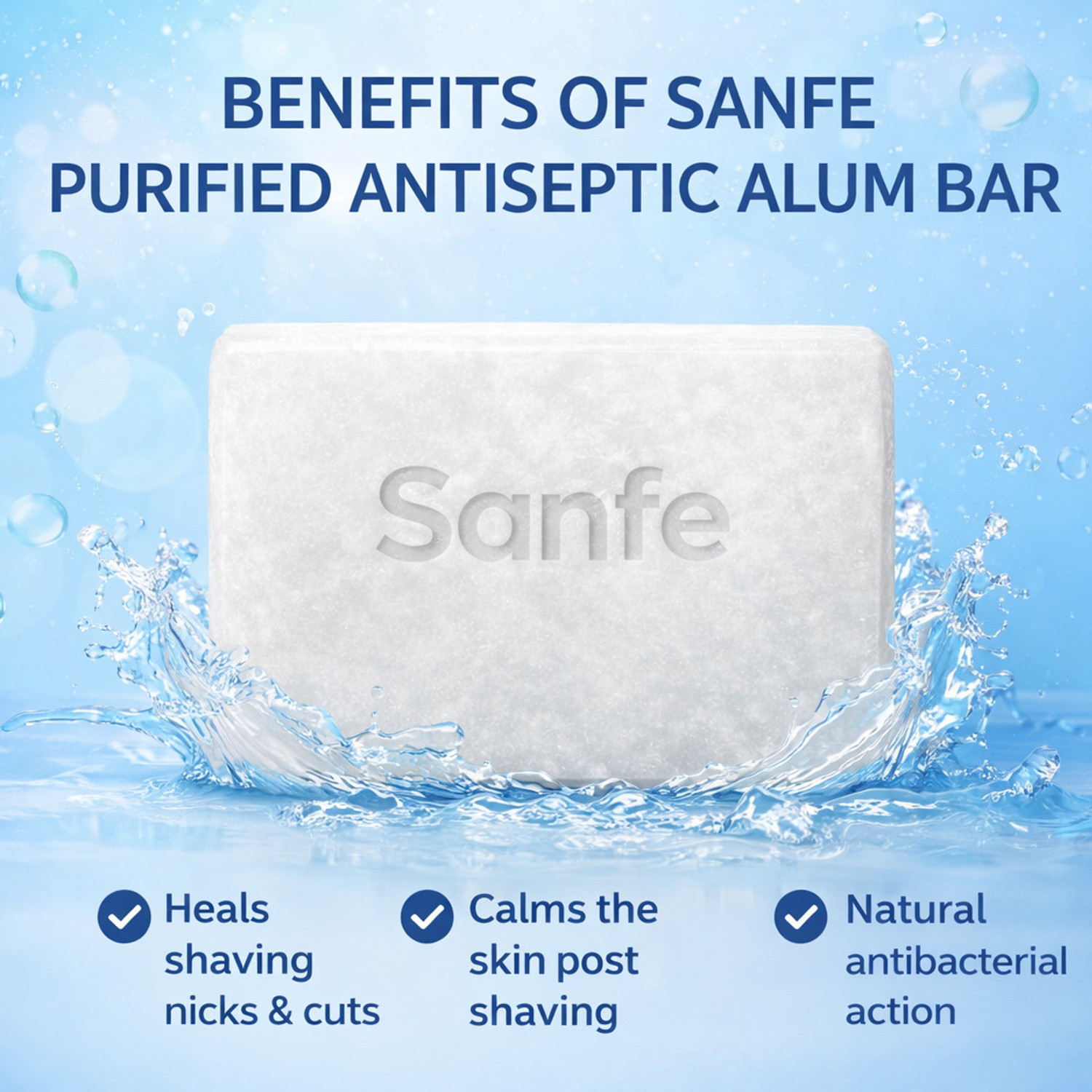 Image of Sanfe Post Shave Alum Bar| Instantly Heals Shaving Cuts & Nicks (100 g)