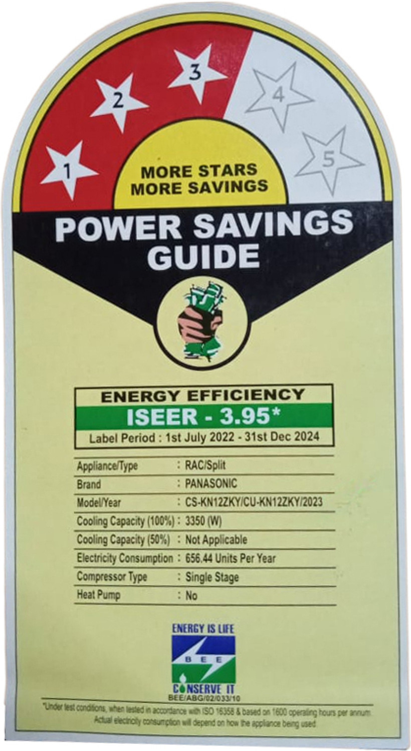 Image of Panasonic 2023 Model 1 Ton 3 Star Split Inverter AC (CS /CU-KN12ZKY, White)