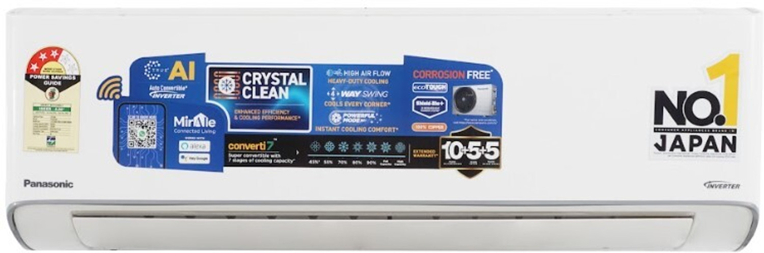 Image of Panasonic 2025 Model 1.5 Ton 3 Star Split Inverter with Wi-fi AC (CS-EU18BKY3F /CU-EU18BKY3F, White)