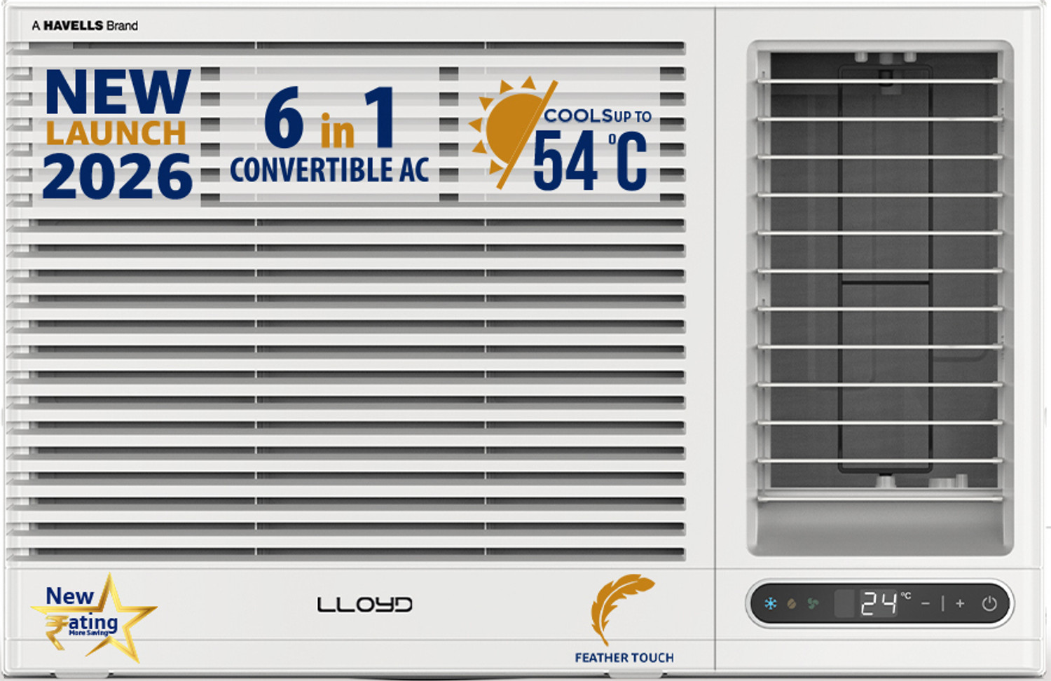 Image of Lloyd 2023 Model 1.5 Ton 5 Star Split Fixed Speed with Wi-fi AC (GLS18V5FWCAQ, White)