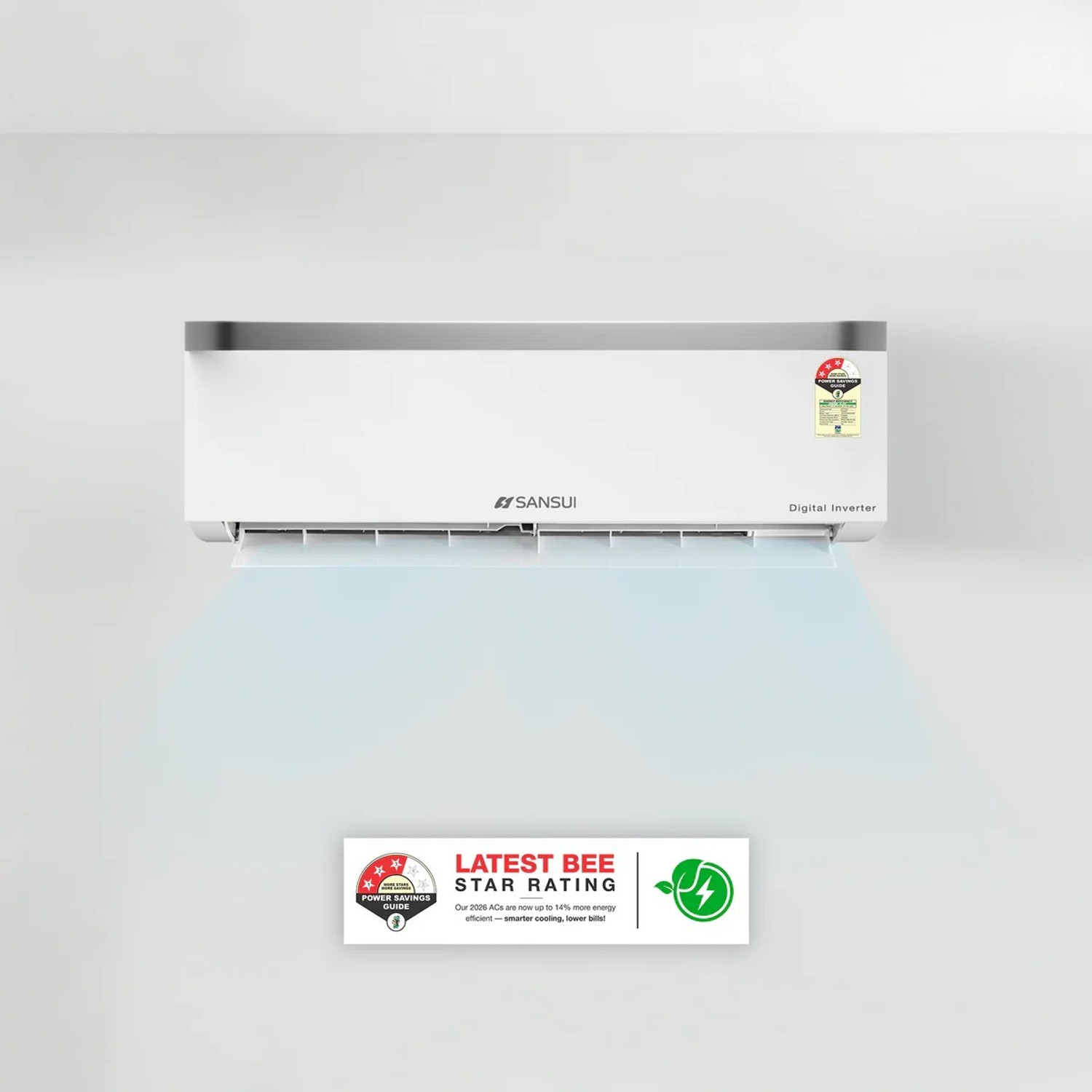 Image of Sansui 2026 Model 1.5 Ton 3 Star Split Inverter AC (JSP183SICG, White)