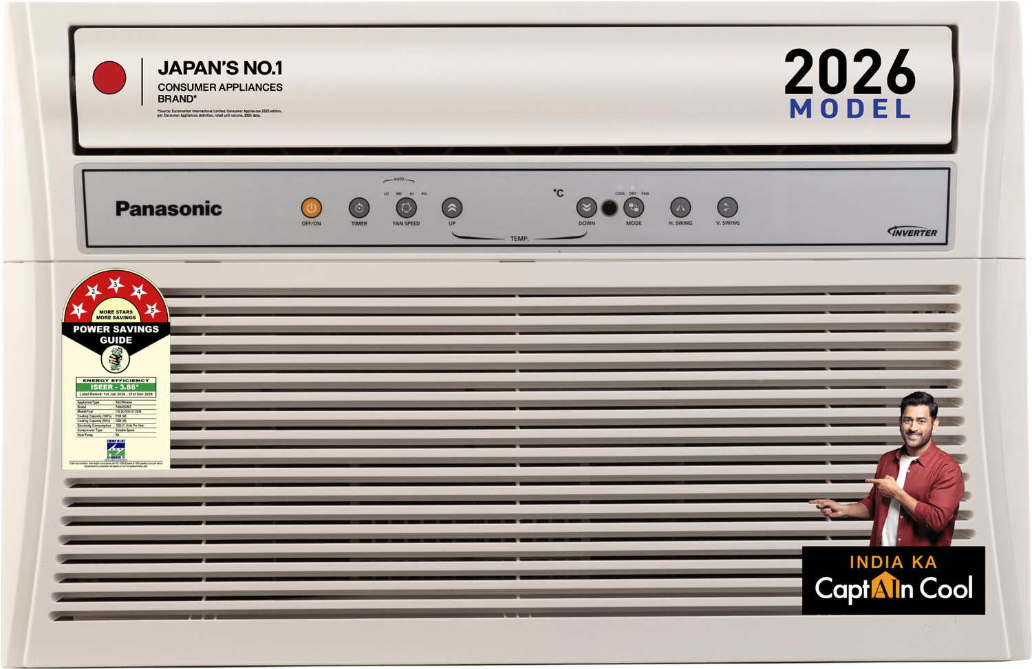 Image of Panasonic 2024 Model 1.5 Ton 5 Star Split Inverter AC (CS /CU-EU18AKY5XFM, White)