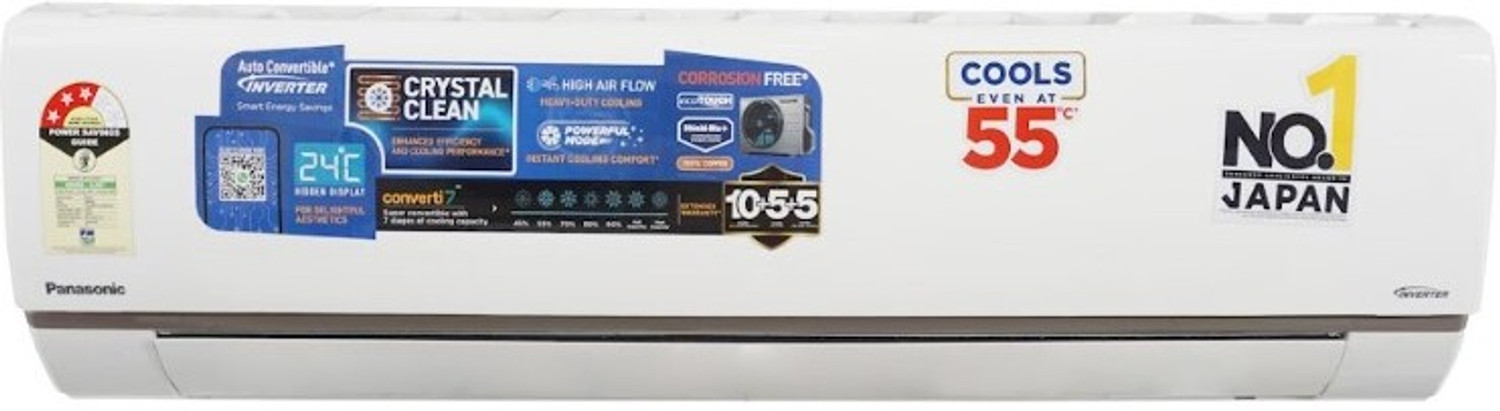 Image of Panasonic 2024 Model 1.5 Ton 3 Star Split Inverter AC (CS-AU18BKYF /CU-AU18BKYF, White, Grey)