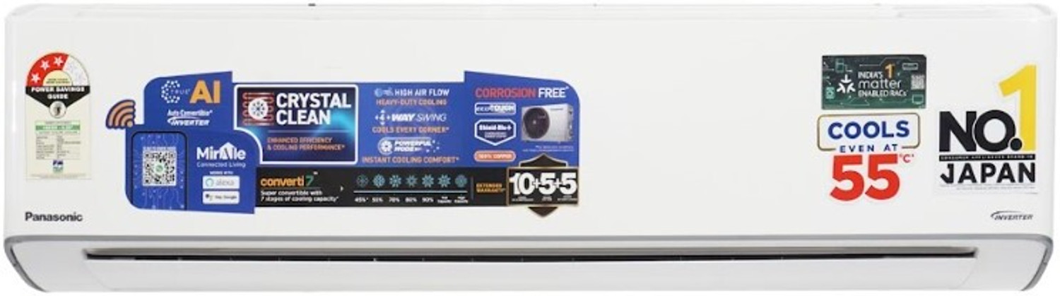 Image of Panasonic 2024 Model 1.5 Ton 3 Star Split Inverter with Wi-fi AC (CS-AU18AKYFA /CU-AU18AKYFA, White)