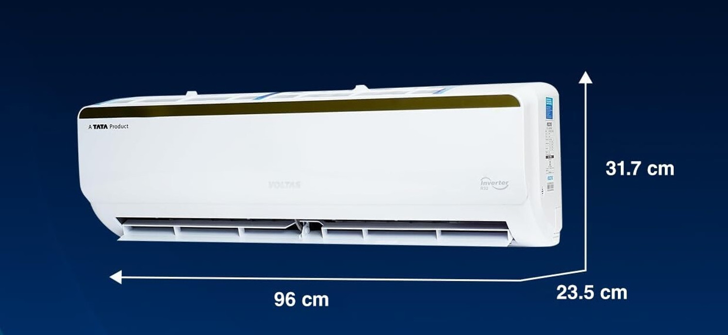 Image of Voltas 2024 Model 1.5 Ton 5 Star Split Inverter with Wi-fi AC (185V VERTIS SMART ELITE GOLD(4503702), White, Gold)