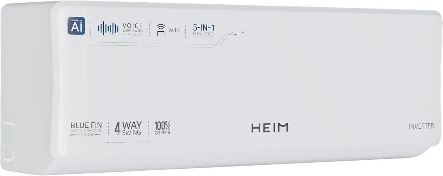 Image of Heim 2025 Model 1 Ton 5 Star Hot and Cold Split Inverter with Wi-fi AC (AC 03, White)