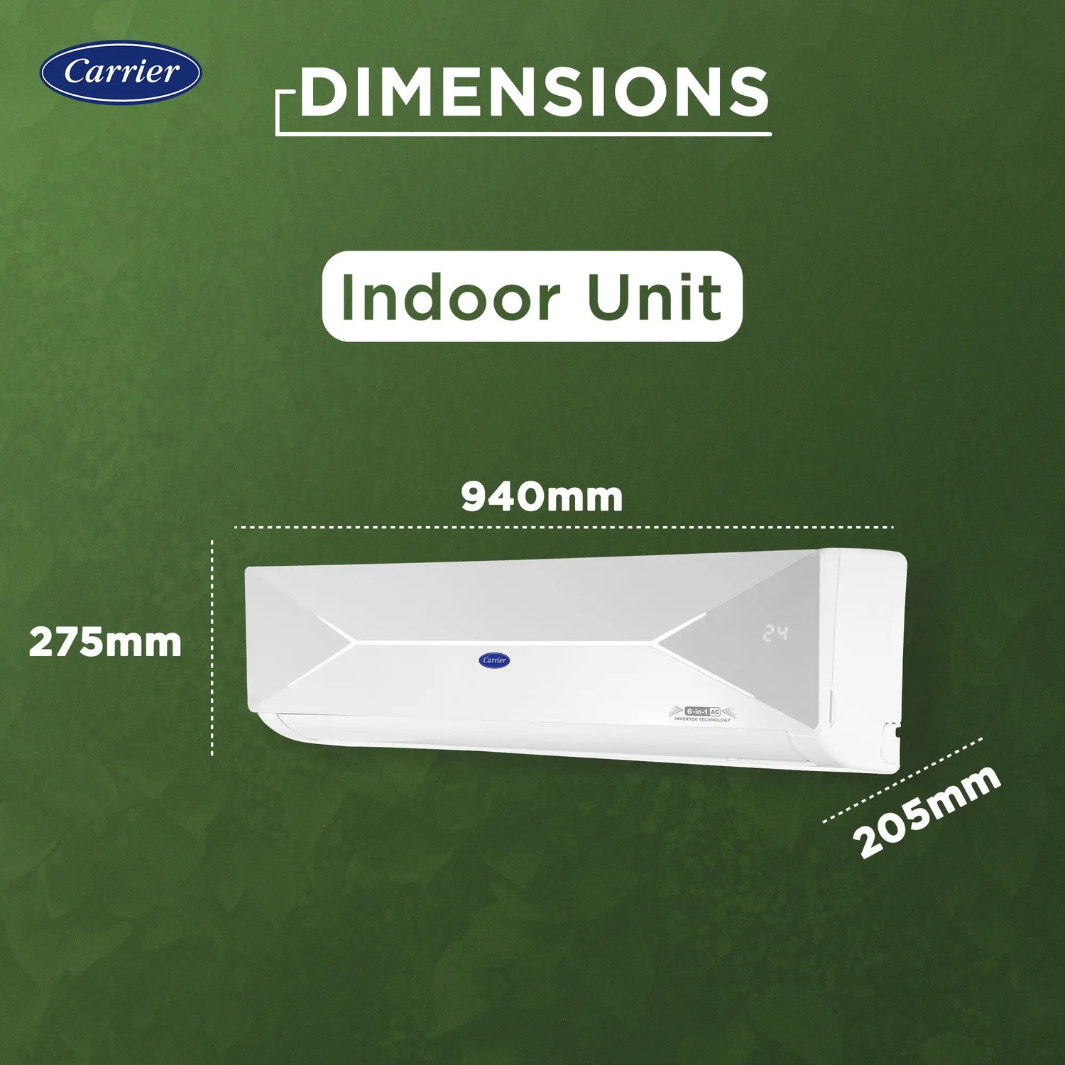 Image of CARRIER 2024 Model 1 Ton 3 Star Split Inverter AC (CAI12CL3R35F0, White)
