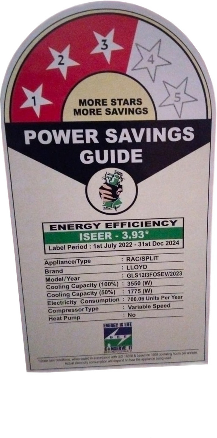 Image of Lloyd 2023 Model 1 Ton 3 Star Split Inverter AC (GLS12I3FOSEV, White)
