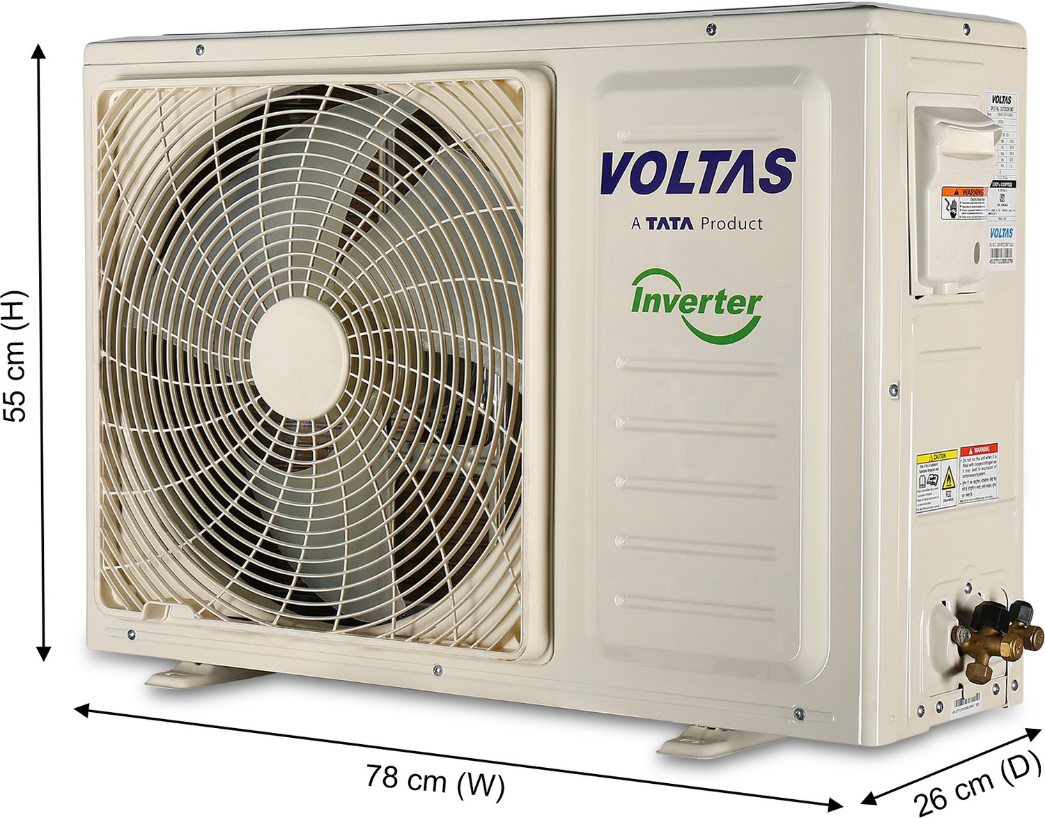 Image of Voltas 2025 Model 1.5 Ton 3 Star Split Inverter with Wi-fi AC (SAC 183V VERTIS ZENITH GOLD, White)