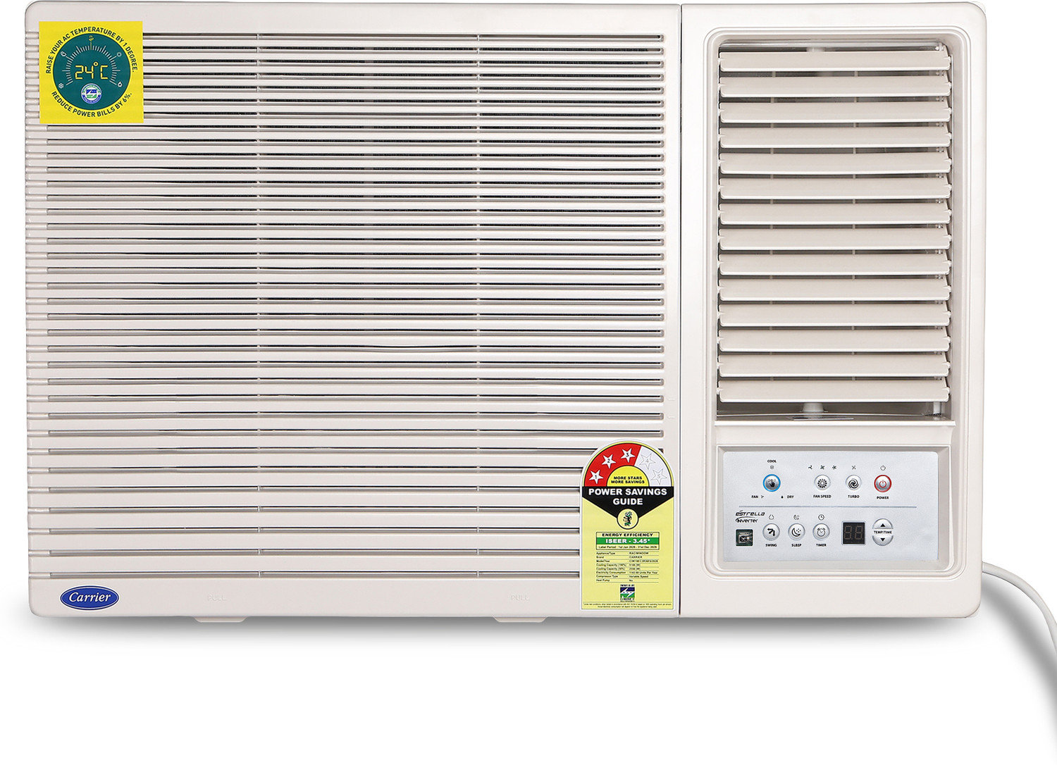 Image of CARRIER 2024 Model 1.5 Ton 3 Star Split Inverter with Wi-fi AC (CAI19PL3R35F0, White)