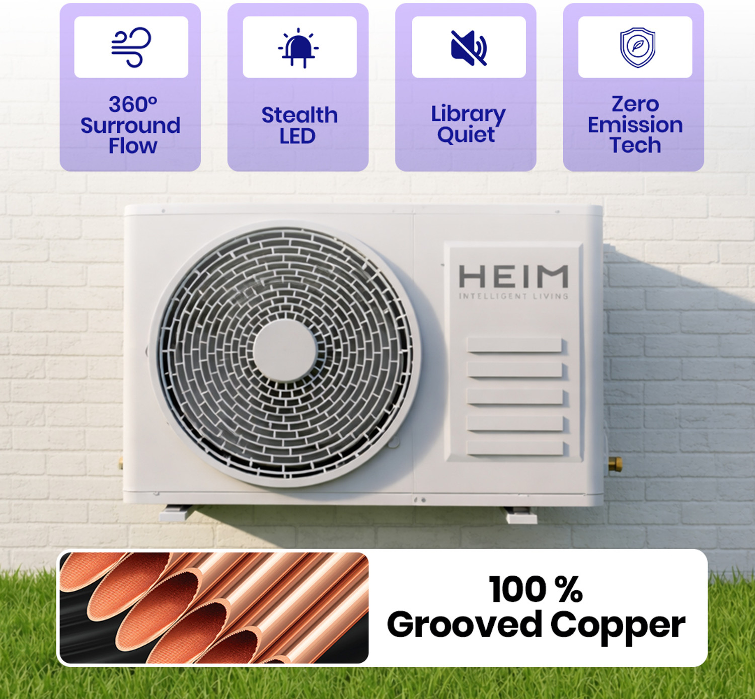 Image of Heim 2025 Model 1 Ton 5 Star Hot and Cold Split Inverter with Wi-fi AC (AC 03, White)