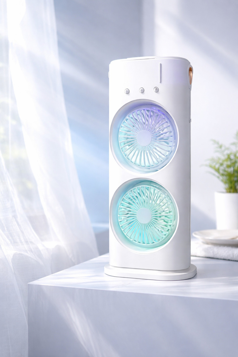 Image of SHREECOLLETION 4 L Room /Personal Air Cooler (White, Portable Air Cooler Fan Mini USB Cooling Fan with LED Light Desktop)