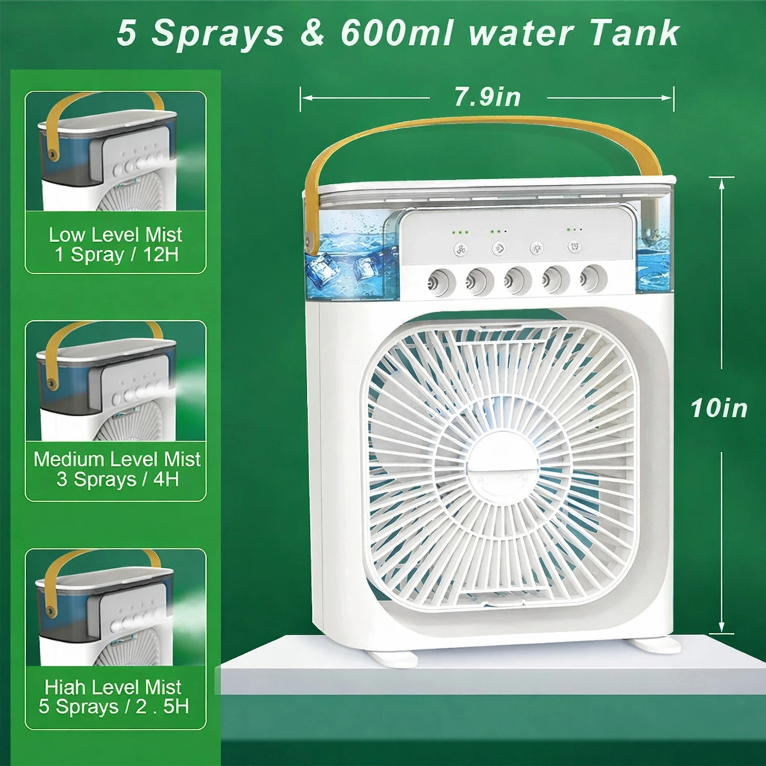 Image of GadgetKart 600 L Room /Personal Air Cooler (White, Double Fan RGB Mist Cooler)