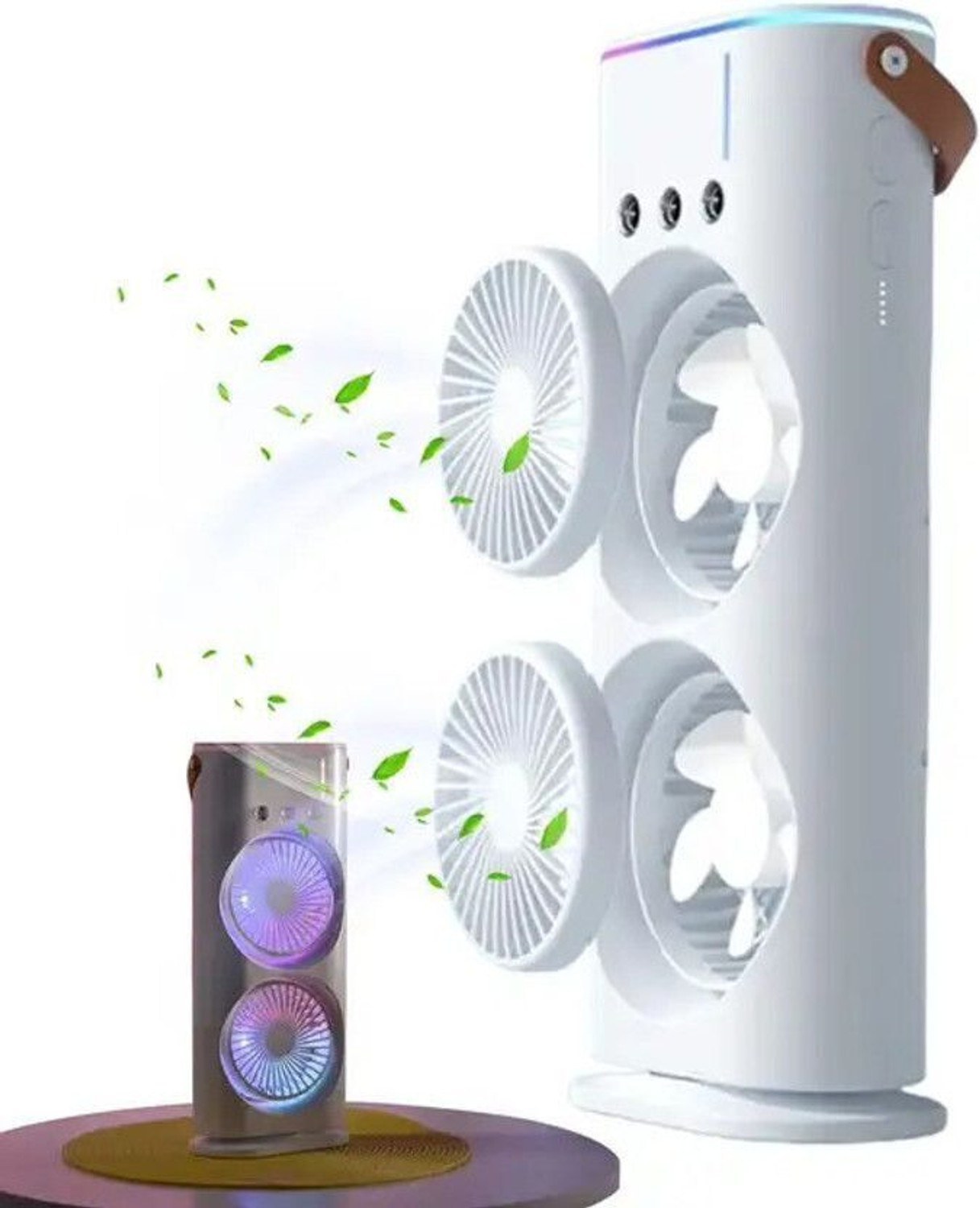 Image of Sitaramm 40 L Room /Personal Air Cooler (Multicolor, Portable Rechargeable Table Fan, 4-Hour Backup, 3 Speeds & Dual LED Light Modes)