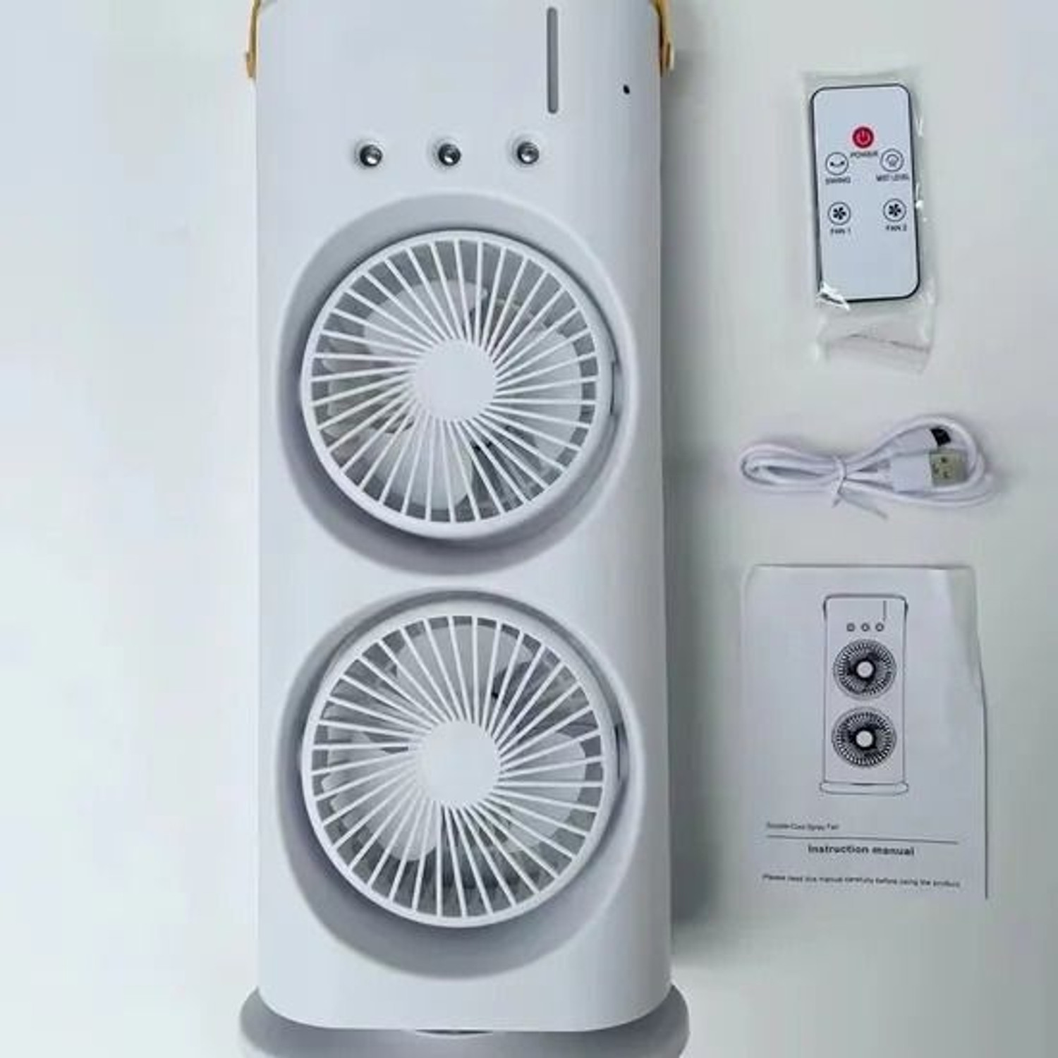 Image of sid Dual Fan Mist Cooler | Rechargeable BLDC Air Circulator with 3 Mist 90 Oscillation & 180 Rotation | Indoor Outdoor USB Cooling Fan USB Air Cooler (Multicolor)