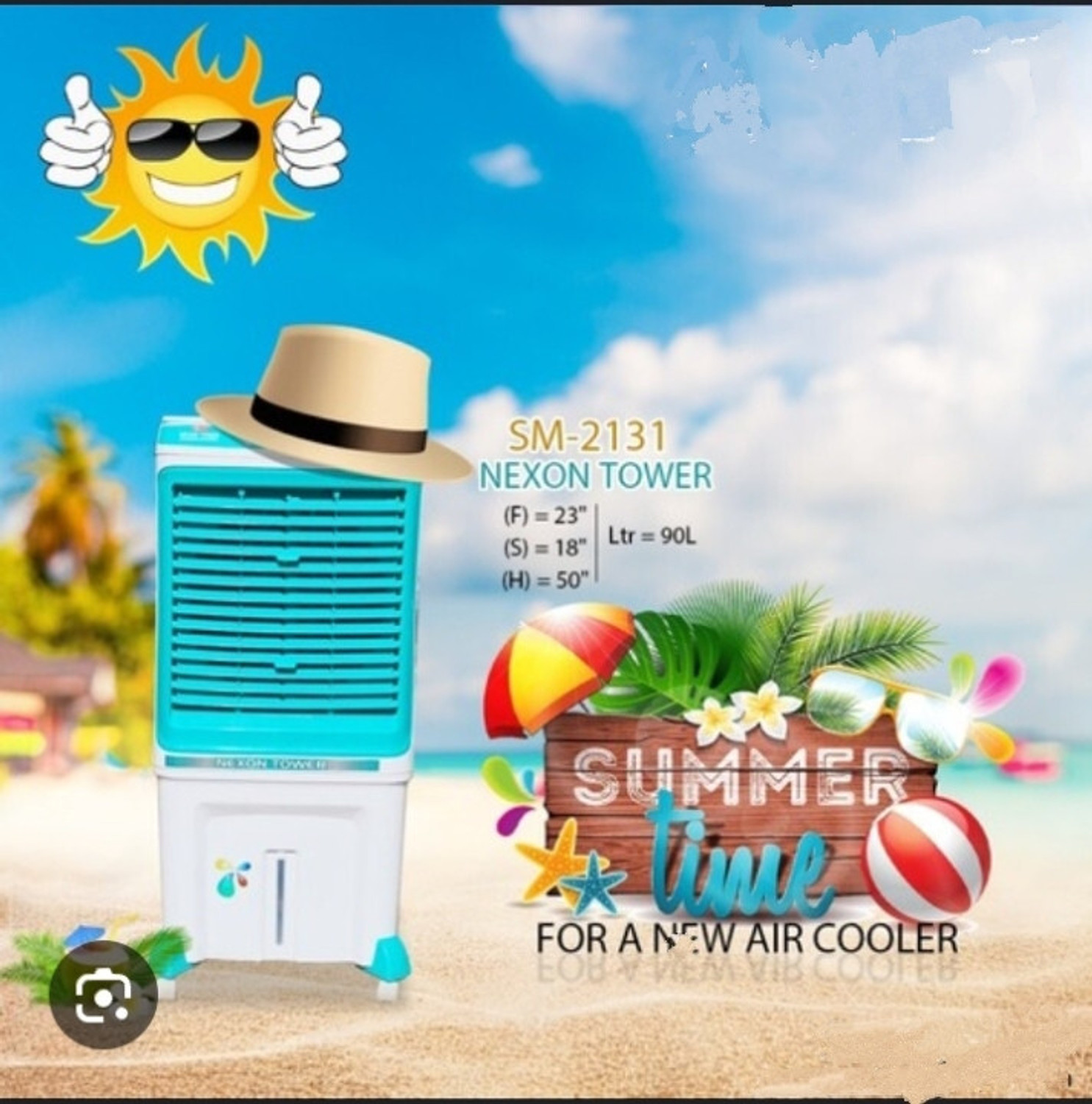 Image of RR KABLE 35 L Tower Air Cooler (White & Black, Estella)