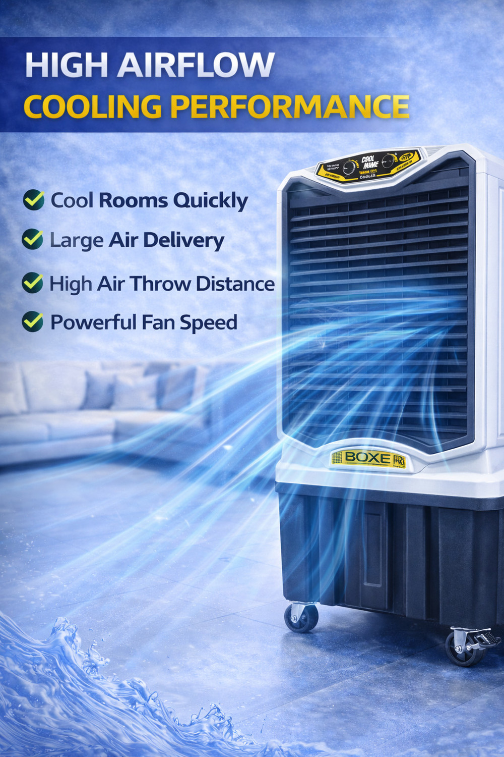 Image of SummerBreeze 160 L Desert Air Cooler (White, Black, 160l Desert cooler)