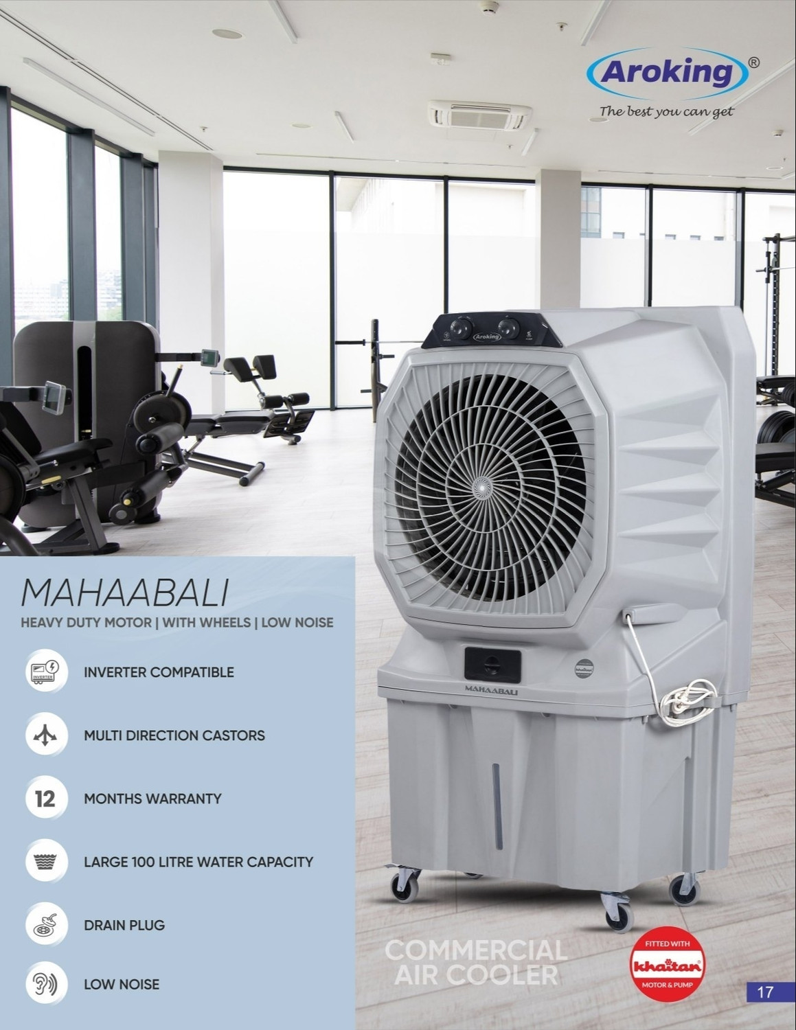 Image of Aroking 100 L Desert Air Cooler (Black, MAHAABALI)