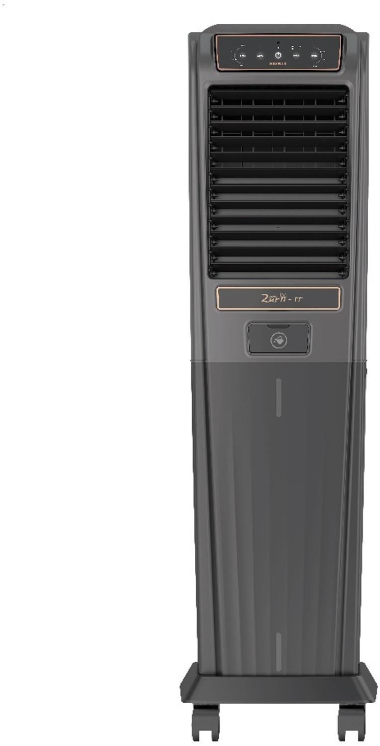 Image of HAVELLS 40 L Tower Air Cooler (Black and Grey, Zurii 40 With Remote Digital Tower Cooler)