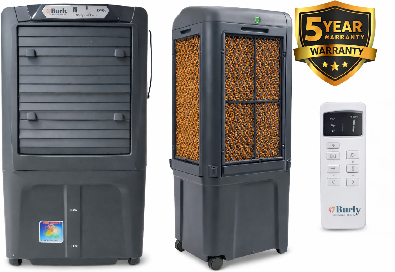 Image of BURLY 90 L Desert Air Cooler (Gray Color, BLDC)