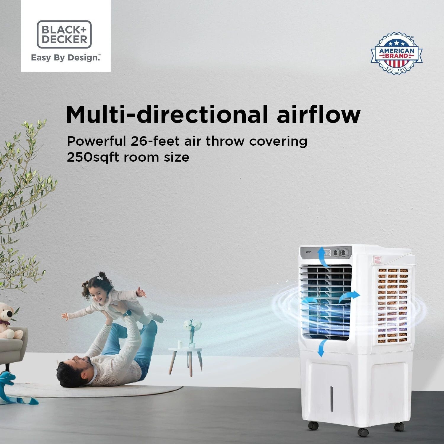 Image of BLACK+DECKER 55 L Room /Personal Air Cooler (White &Grey, Remo 55L)