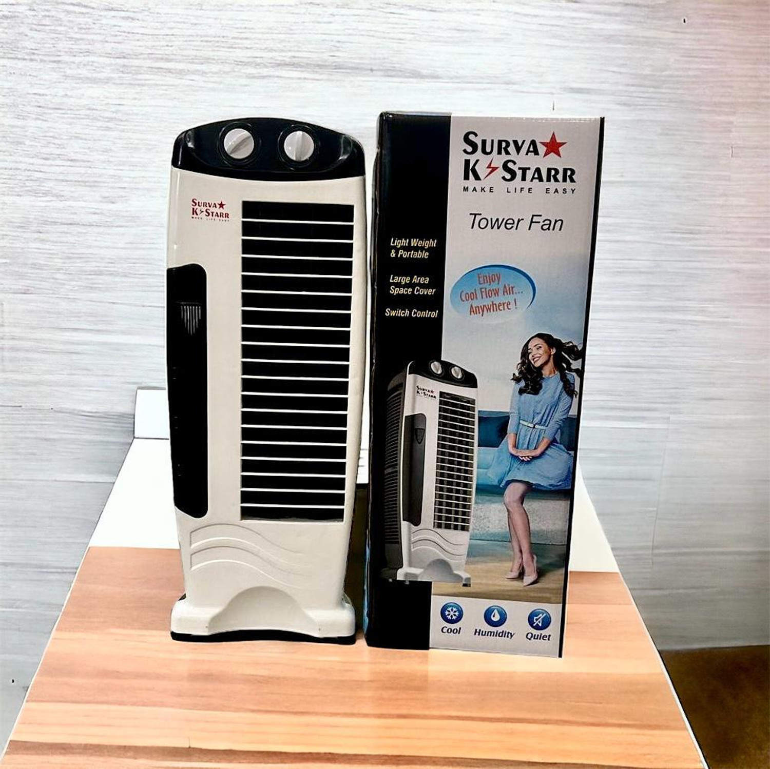 Image of SURYA KSTAR 5 L Tower Air Cooler (White, TOWER FAN)