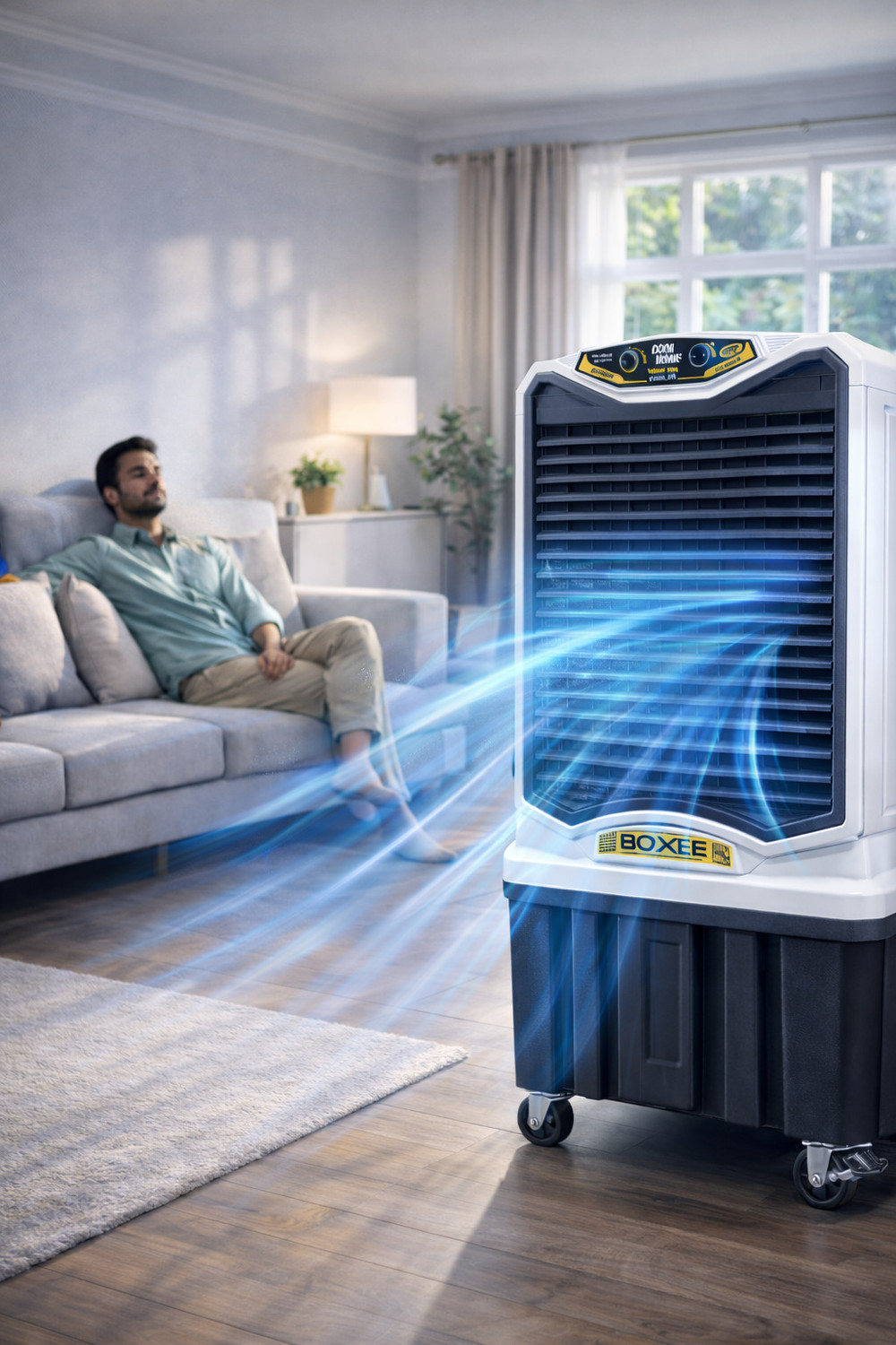 Image of SummerBreeze 160 L Desert Air Cooler (White, Black, 160l Desert cooler)