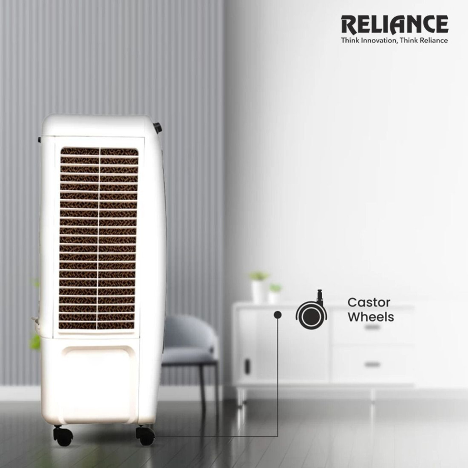 Image of Reliance 95 L Desert Air Cooler (White & Grey, RV95MD-HC Mega 95 L)