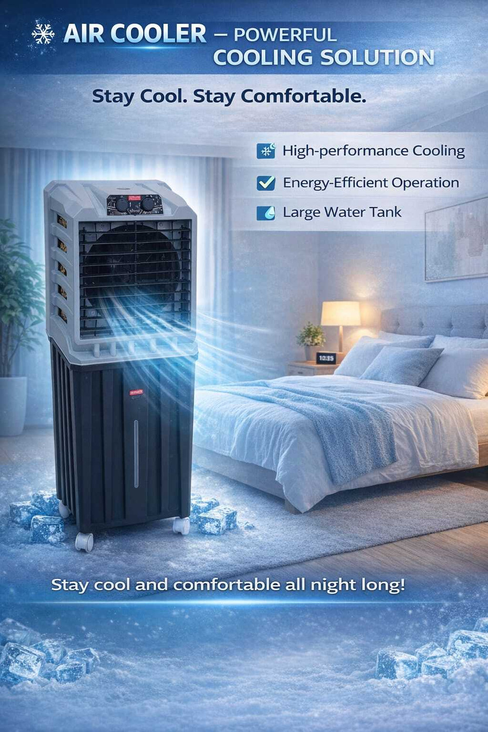 Image of Decor 70 L Room /Personal Air Cooler (Grey, White, Air Cooler for home | High Air Delivery 35)
