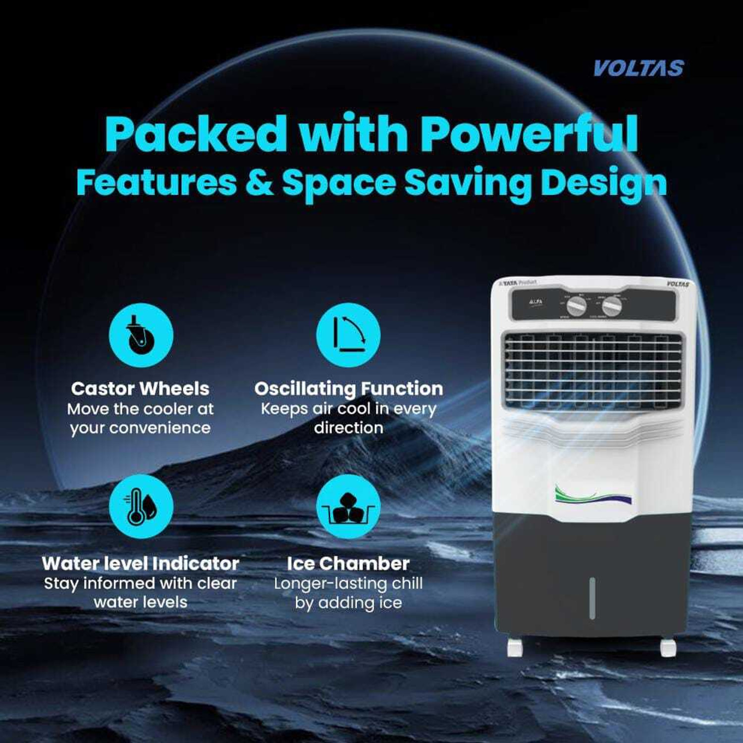 Image of Voltas 45 L Room /Personal Air Cooler (White, ALFA 45)
