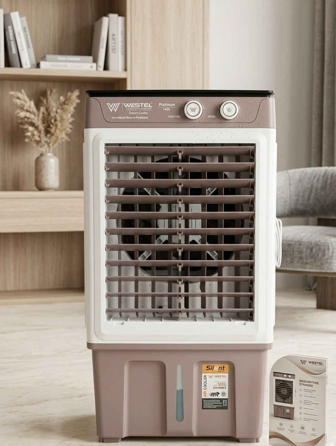 Image of Voltexa 50 L Room /Personal Air Cooler (Brown, CoolBreeze 14-Inch High Airflow Personal Air Cooler)