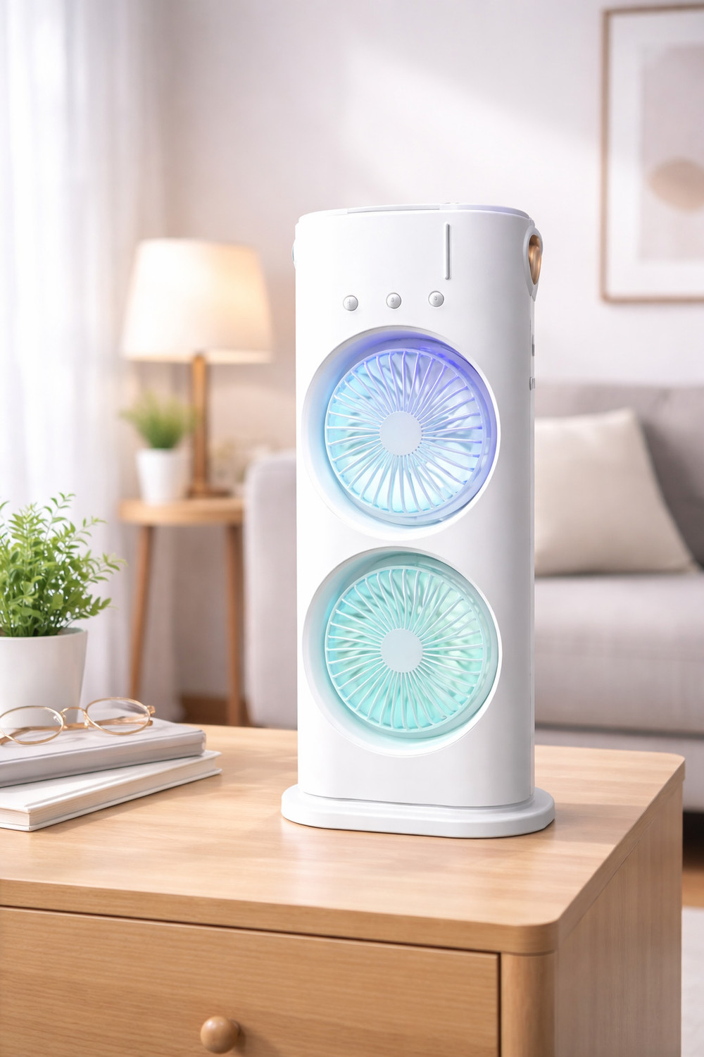 Image of SHREECOLLETION 4 L Room /Personal Air Cooler (White, Portable Air Cooler Fan Mini USB Cooling Fan with LED Light Desktop)