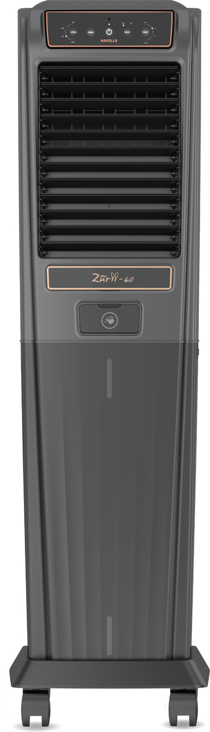 Image of HAVELLS 40 L Tower Air Cooler (Black and Grey, Zurii 40 With Remote Digital Tower Cooler)