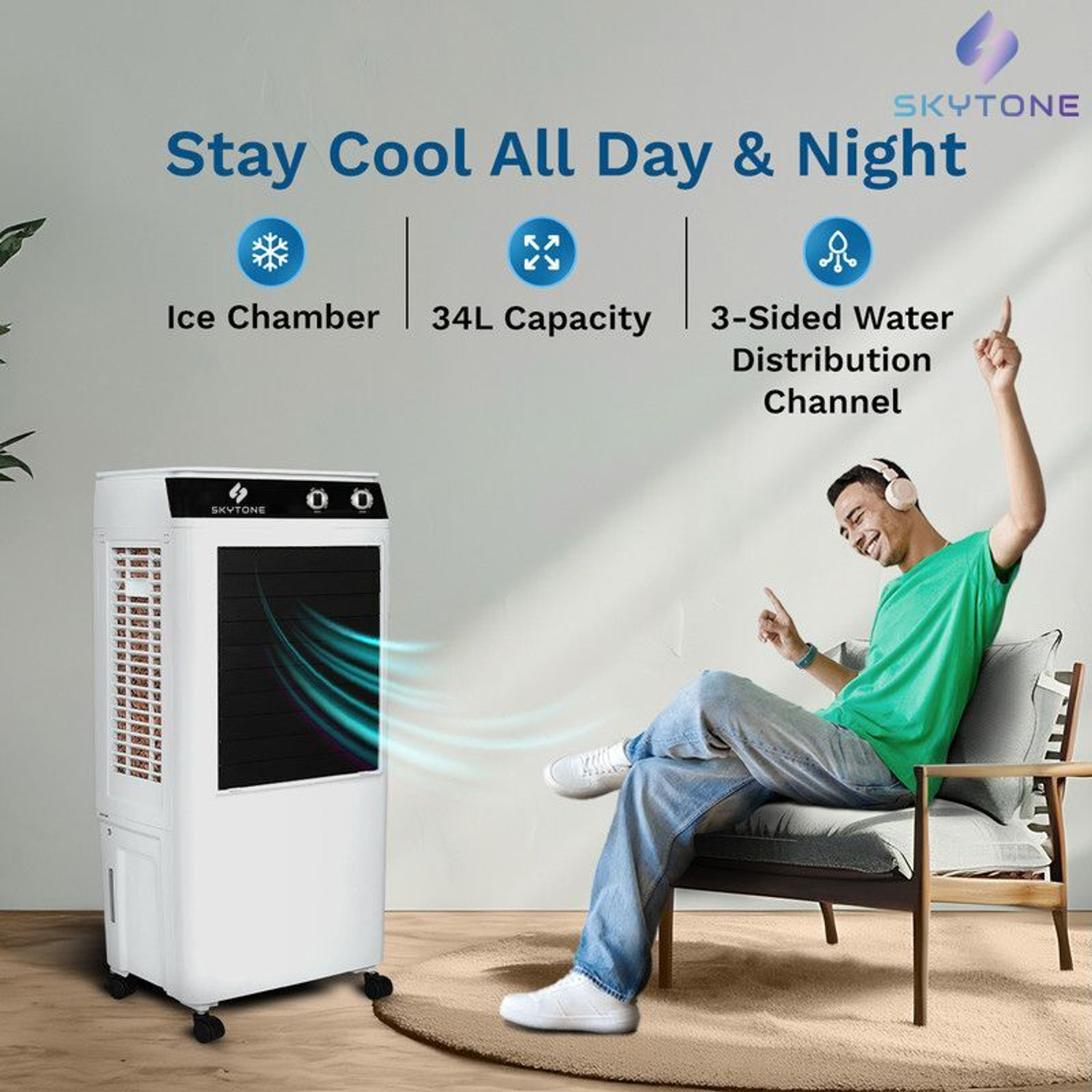Image of SKYTONE 20 L Room /Personal Air Cooler (White, SKY Air-X20L)