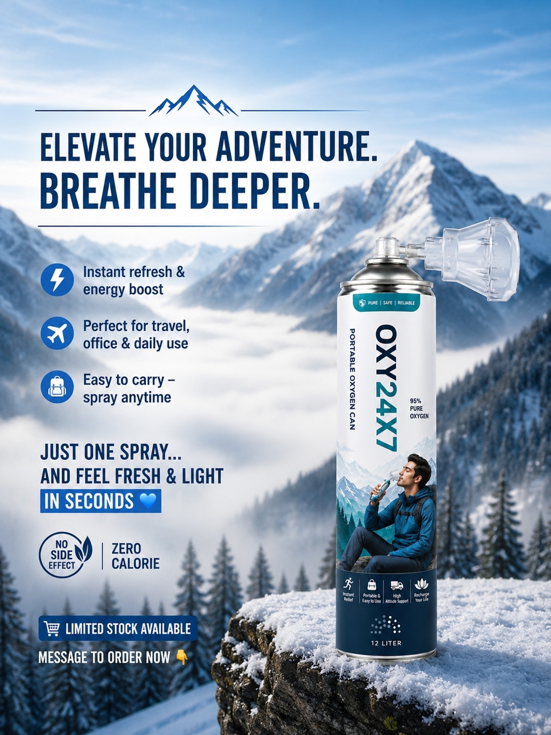 Image of OXY99 portable oxygen 1 can Oxygen Cylinder