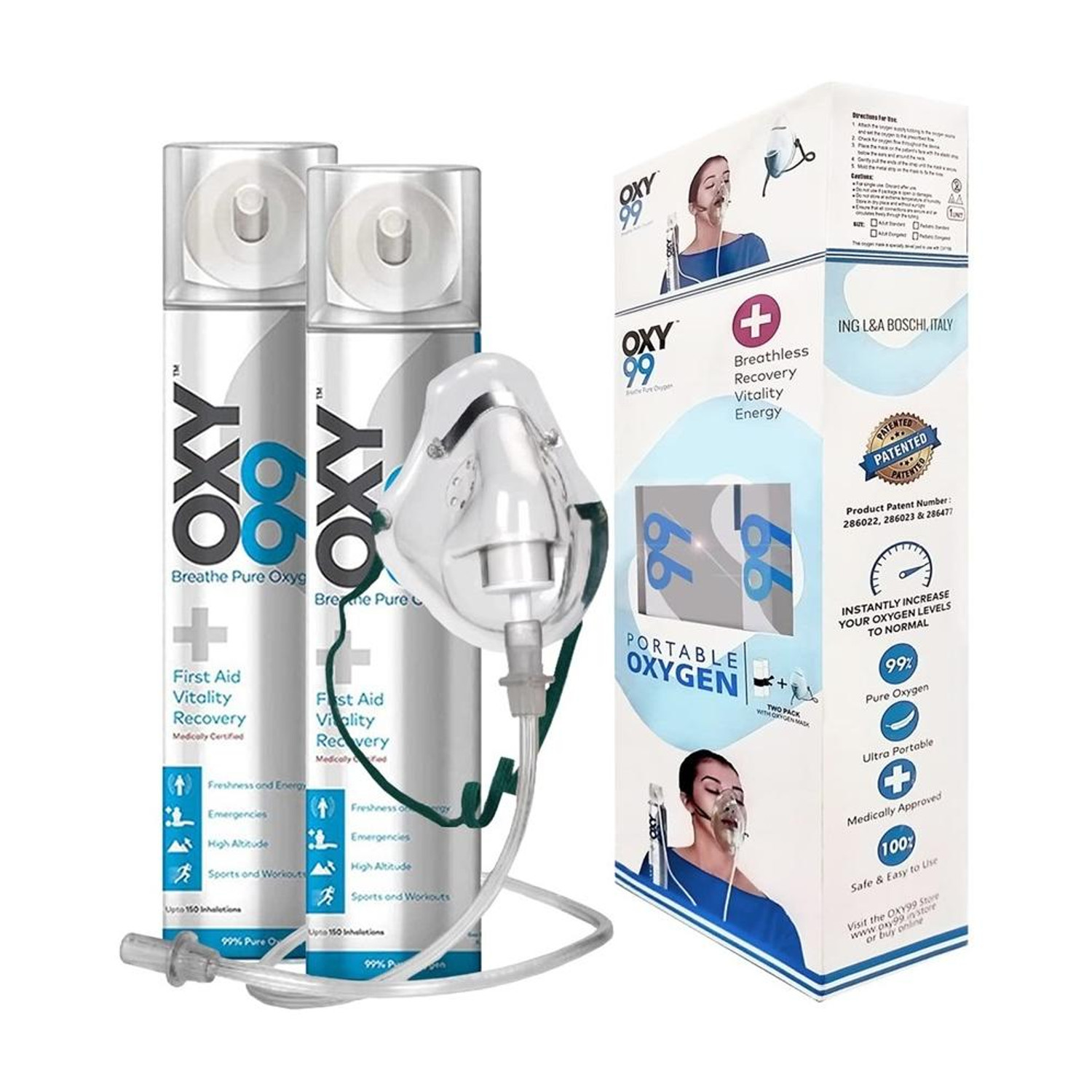 Image of OXY99 portable oxygen 1 can Oxygen Cylinder
