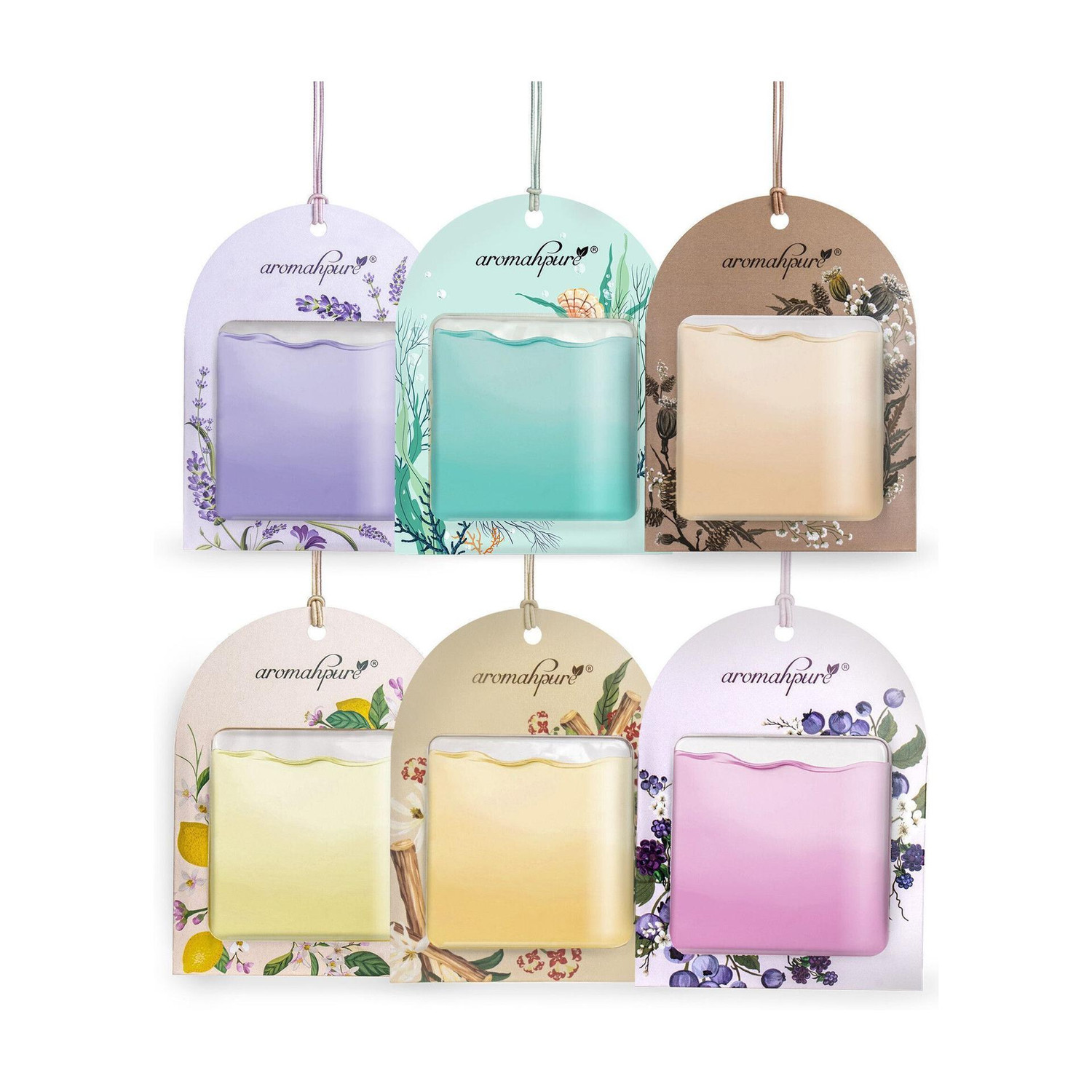 Image of Aromahpure Ocean Car Freshener Diffuser Gel Wink Hanging Perfume|Pack of 3| Long-Lasting Up to 30 Days (22.5 ml)