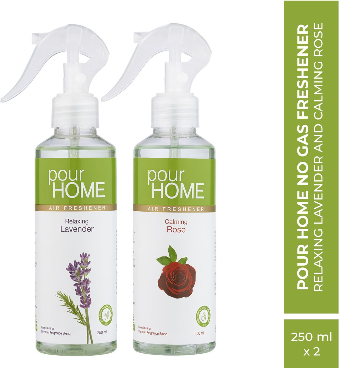 Image of POUR HOME De-Stress Relaxing Lavender and Calming Rose No Gas Air Freshener Spray Relaxing Lavender and Calming Rose No Gas Air Freshener (2 x 250 ml)