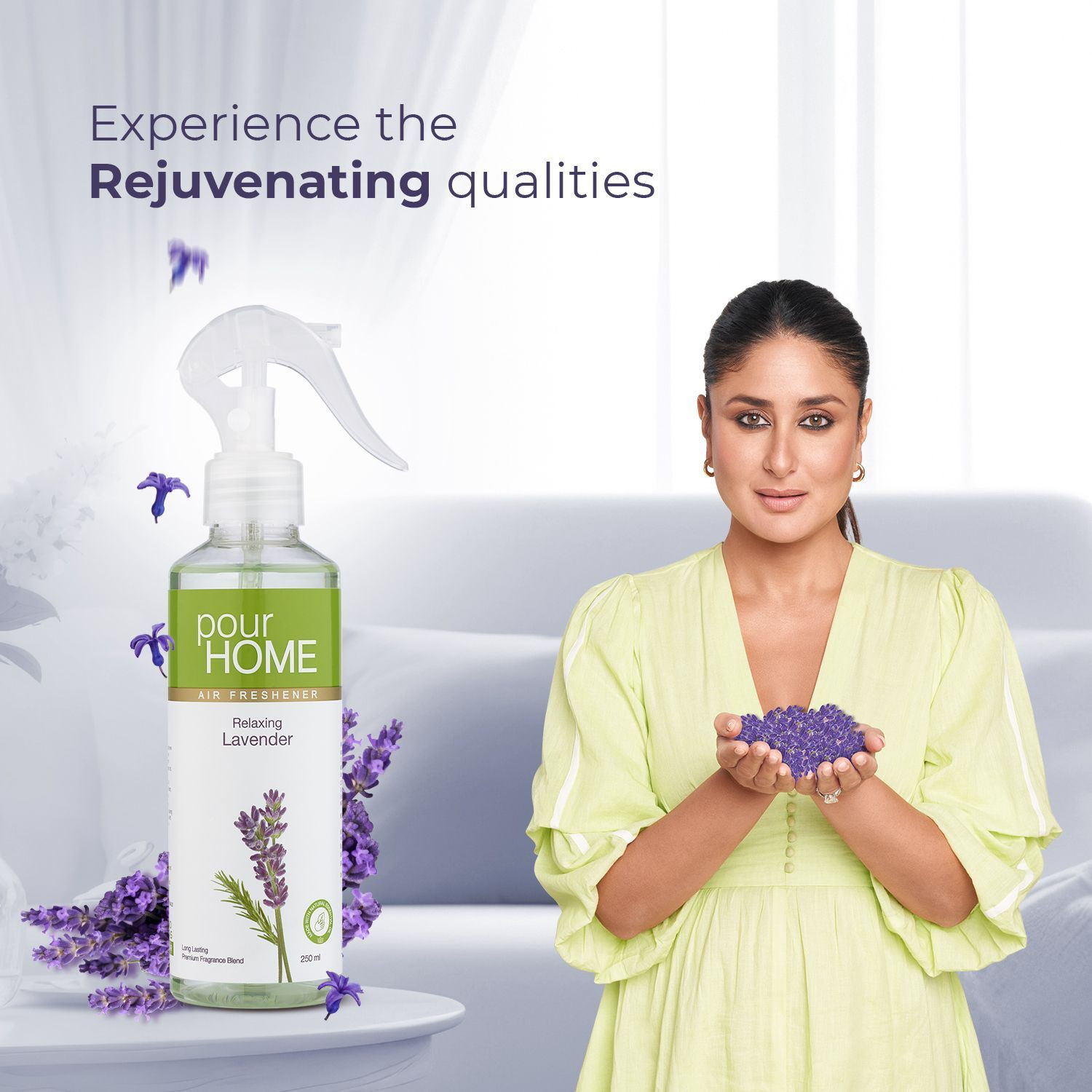 Image of POUR HOME De-Stress Relaxing Lavender and Calming Rose No Gas Air Freshener Spray Relaxing Lavender and Calming Rose No Gas Air Freshener (2 x 250 ml)