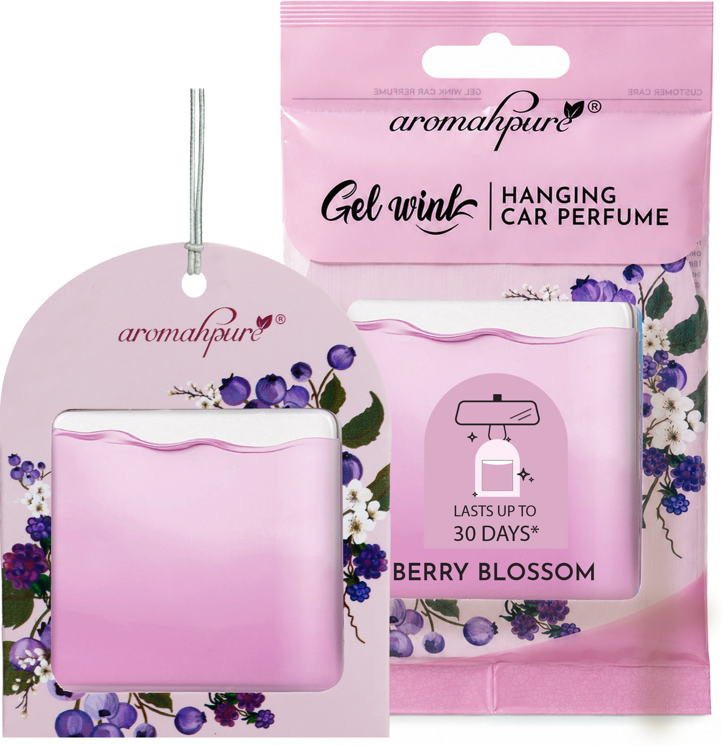Image of Aromahpure Lemon Car Freshener Diffuser Gel Wink Hanging Perfume|Pack of 3| Long-Lasting Up to 30 Days (22.5 ml)