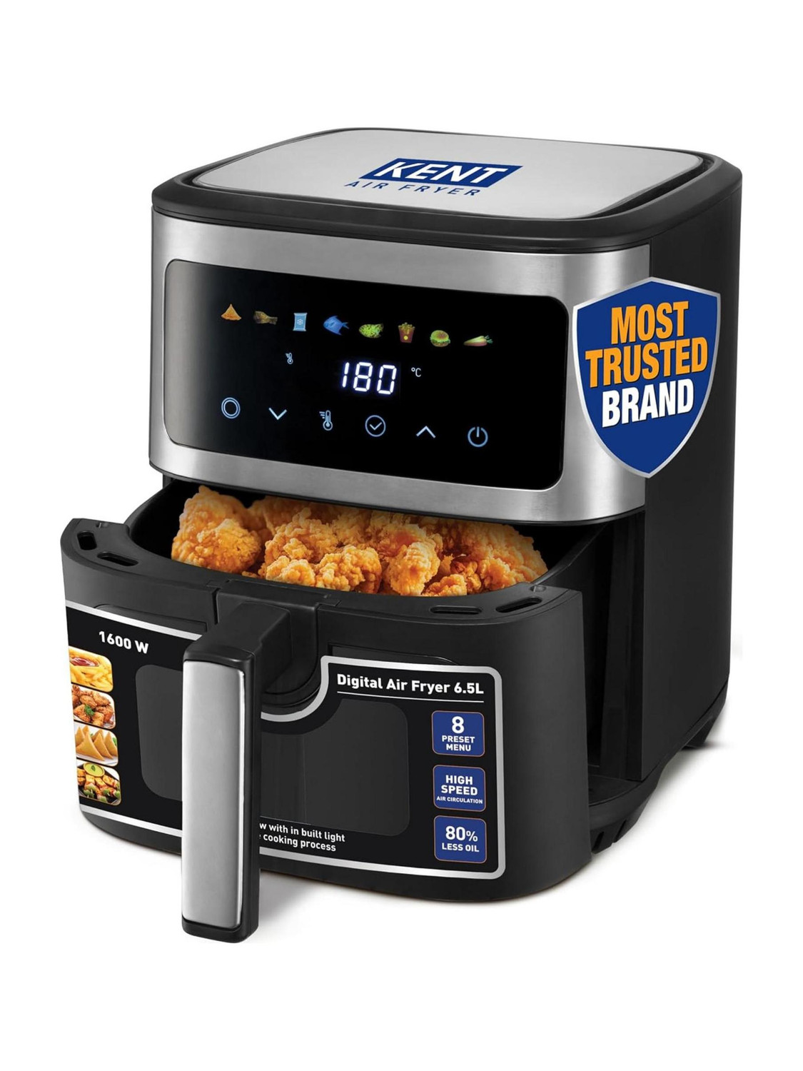 KENT Digital Air Fryer 6.5L Black - Image 6