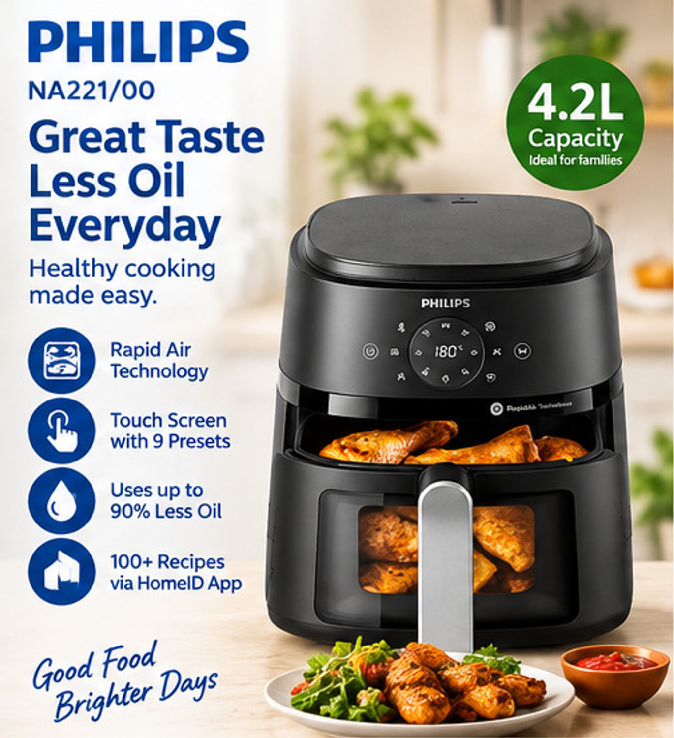 PHILIPS NA 221 4.2L Air Fryer - Image 1