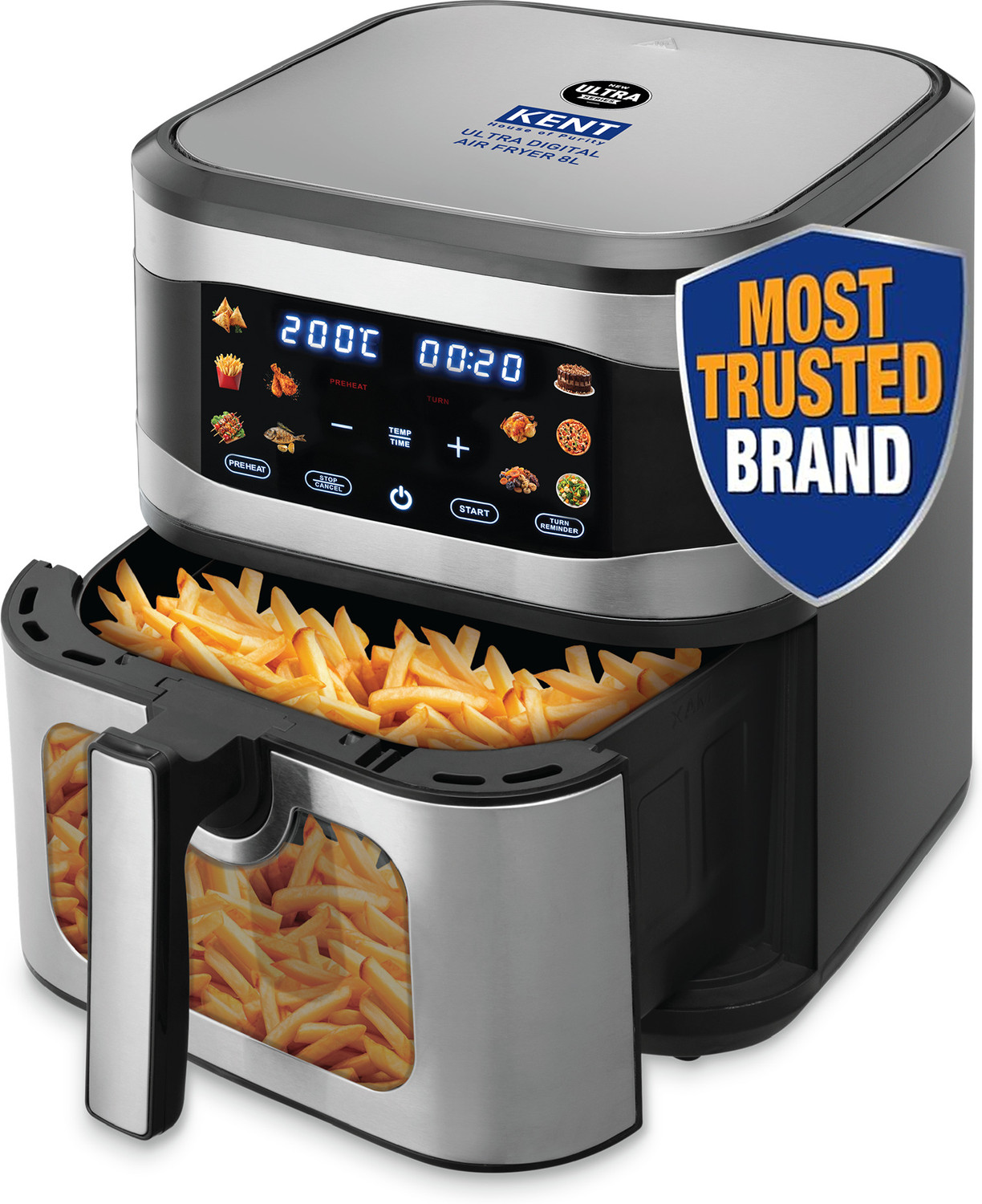 KENT Ultra Digital Air Fryer 8L Silver - Image 1