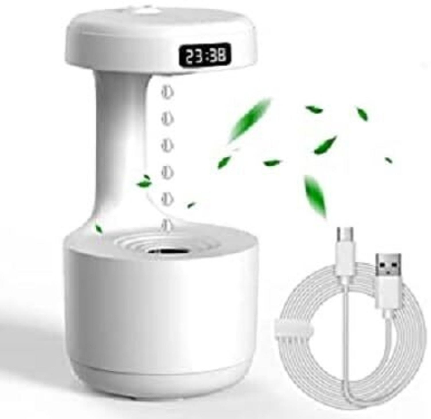 WunderVoX Desktop Humidifier Low Noise 800Ml Antigravity Water Drop Night Light Portable Room Air Purifier