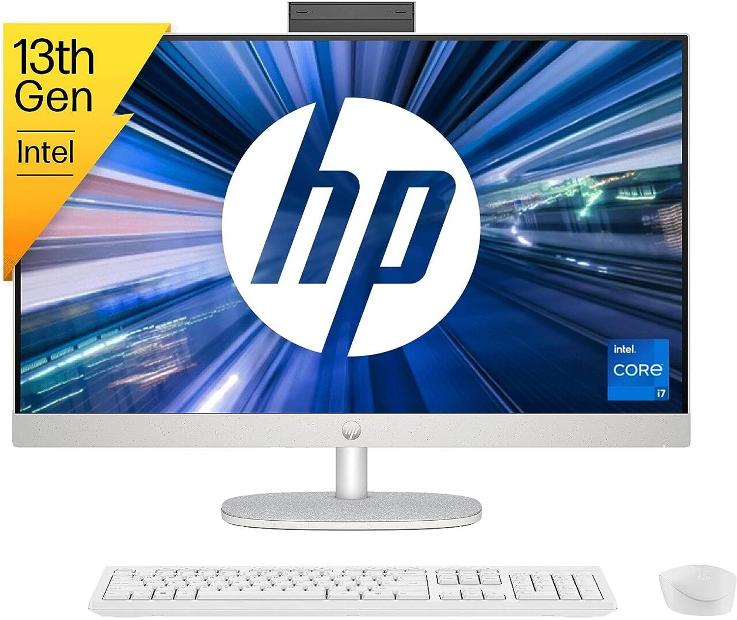 Image of HP HP ALL IN ONE 24 Core i5 (12th Gen) (8 GB DDR4 /500 GB /512 GB SSD /Windows 11 Home /23.8 Inch Screen /24-CR0471IN) with MS Office (White)