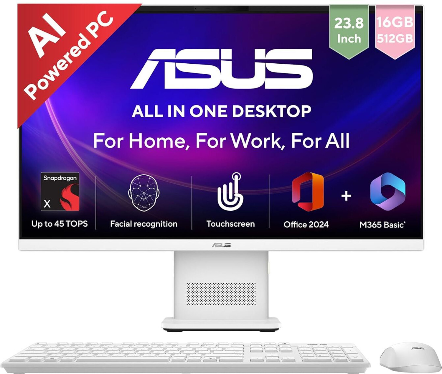 Image of Lenovo All in one AIO Core i3 (8 GB DDR4 /512 GB SSD /Windows 11 Home /23.8 Inch Screen /A100) (Cloud Grey, 18.5 cm x 53.9 cm x 42.3 cm, 4.3 kg)