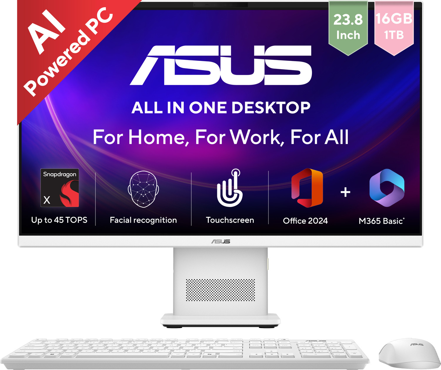 Image of Lenovo All in one AIO Core i3 (8 GB DDR4 /512 GB SSD /Windows 11 Home /23.8 Inch Screen /A100) (Cloud Grey, 18.5 cm x 53.9 cm x 42.3 cm, 4.3 kg)