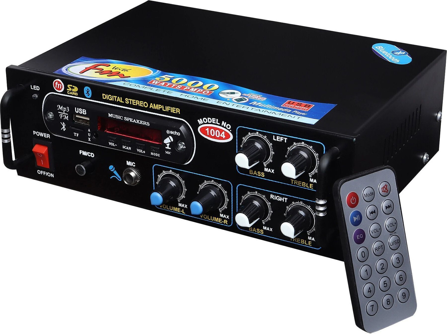 Image of GADGET DEALS 1004 BLUETOOTH USB AUX 100 W AV Control Amplifier (Black)