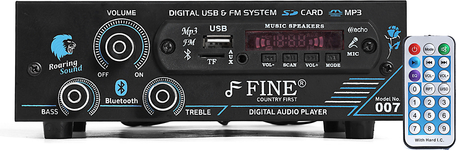 Image of FINE Black IPL AMPLIFIER Multimedia Player with Bluetooth,Aux,FM Radio. 150 W AV Power Amplifier (Black)
